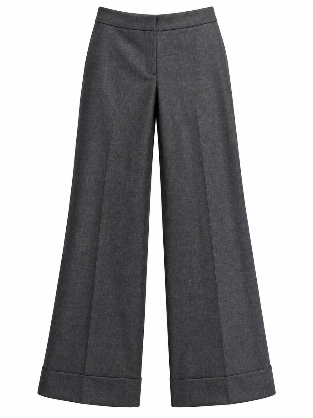 Ann Taylor Charcoal Wide-Leg Trousers Wool Office Pants